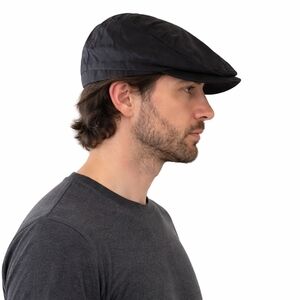 Mayser Mens Frankie Sunblocker Black Flat Cap Hat Size 58 M L European Designer